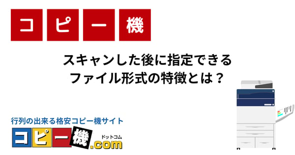 スキャンした後に指定できるファイル形式の特徴とは？