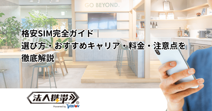 格安SIM完全ガイド｜選び方・おすすめキャリア・料金・注意点を徹底解説